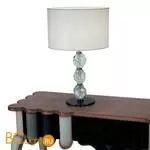 Настольная лампа IDL Charme 600/1LG black nickel with transparent Murano glass / ivory chinette