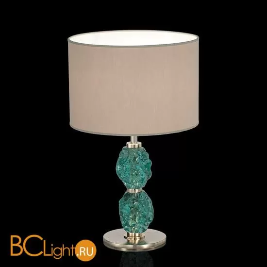 Настольная лампа IDL Charme 600/1LM bronze with green Murano glass / dove grey chinette