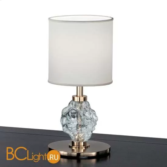 Настольная лампа IDL Charme 600/1LP bronze with transparent Murano glass / ivory chinette