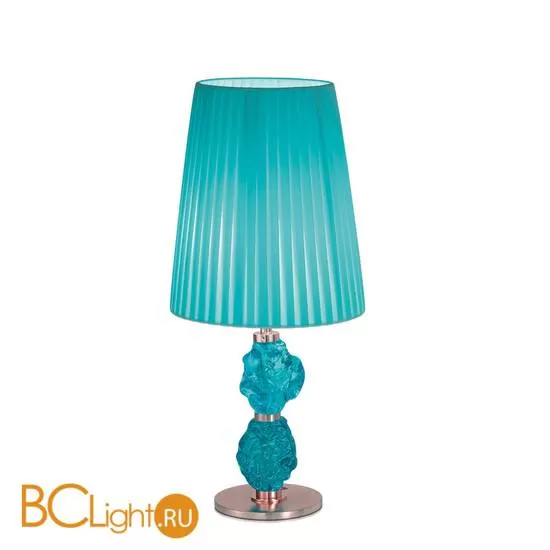 Настольная лампа IDL Charme 601/1LM coppery with blue Murano glass / blue plisse