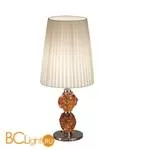 Настольная лампа IDL Charme 601/1LM black nickel with amber Murano glass / ivory plisse