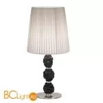 Настольная лампа IDL Charme 601/1LG pure steel with black Murano glass / ivory plisse
