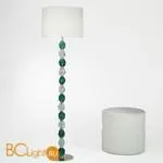 Торшер IDL Charme 600/13P pure steel with green+transp Murano glass / ivory chinette