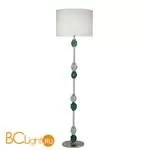 Торшер IDL Charme 600/7P pure steel with green+transp Murano glass / ivory chinette