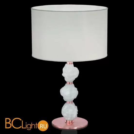 Настольная лампа IDL Charme 600/1LG coppery with white Murano glass / ivory chinette