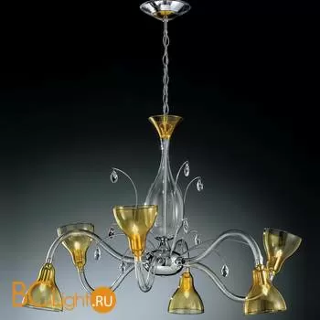 Люстра IDL Chiara 355/3+3 CRYSTAL + YELLOW