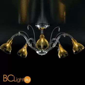 Потолочная люстра IDL Chiara 355/5PF CRYSTAL + YELLOW