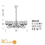 Люстра IDL Chloe 551/6 Copper - Схема