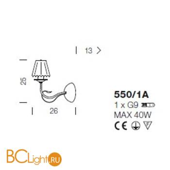 Бра IDL Chloe 550/1A Chrome - Схема