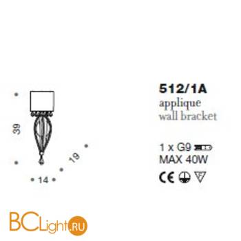 Бра IDL Crystal blade 512/1A Light gold - Схема
