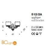 Бра IDL Crystal blade 512/2A Chrome - Схема