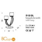 Настольная лампа IDL Crystal blade 512/2L Light gold - Схема