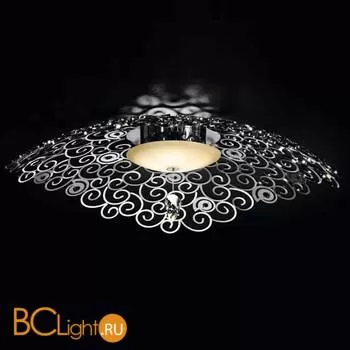 Потолочный светильник IDL Crystal marine 491/4PF pure steel adorned with black crystals