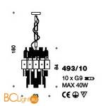 Подвесной светильник IDL Crystalline 493/10 light gold / white glass - Схема