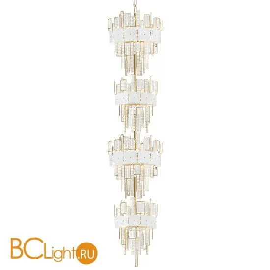 Подвесной светильник IDL Crystalline 493/16+16 light gold / white glass