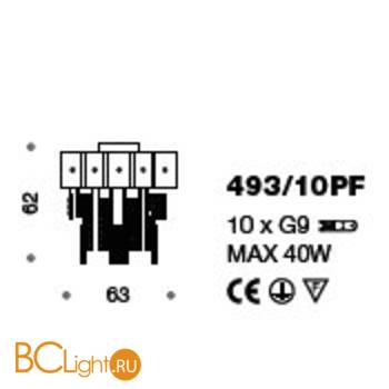Потолочный светильник IDL Crystalline 493/10PF chrome / transparent glass - Схема