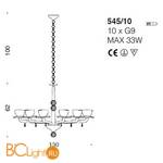 Люстра IDL Dafne 545/10 brushed bronze tobacco - Схема