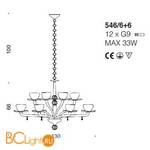 Люстра IDL Dafne 546/6+6 chrome crystal - Схема