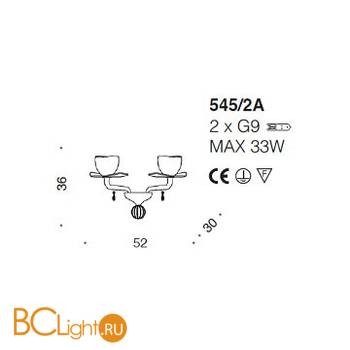 Бра IDL Dafne 545/2A chrome crystal - Схема