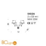 Бра IDL Dafne 545/2A chrome crystal - Схема