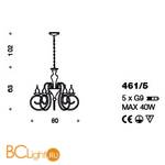 Люстра IDL Deco 461/5 light gold - Схема
