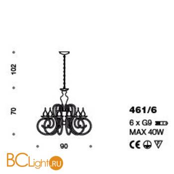 Люстра IDL Deco 461/6 chrome - Схема