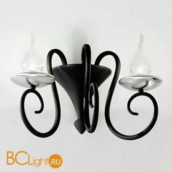 Бра IDL Deco 461/2A velvet black with silver leaf