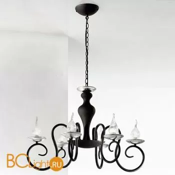 Люстра IDL Deco 461/6OVAL velvet black with silver leaf