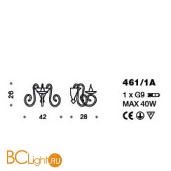 Бра IDL Deco 461/1A velvet white - Схема