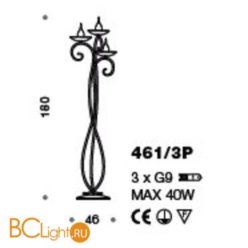 Торшер IDL Deco 461/3P velvet white - Схема