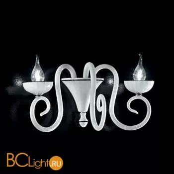 Бра IDL Baroque 449/2A white Murano glass withblack profiles