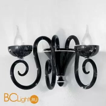 Бра IDL Baroque 449/2A black Murano glass with white profiles