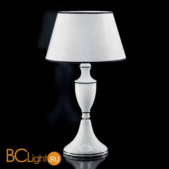 Настольная лампа IDL Baroque 449/1L white Murano glass with black profiles