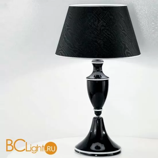 Настольная лампа IDL Baroque 449/1L black Murano glass with white profiles
