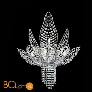 Настенный светильник IDL Ninfea 436/4+1A Chrome / white Murano glass pearls