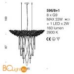 Подвесной светильник IDL Elite 596/8+1 light gold transparent+black - Схема