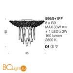 Потолочный светильник IDL Elite 596/8+1PF light gold white - Схема