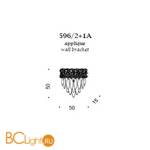 Настенный светильник IDL Elite 596/2+1A bronze transparent - Схема