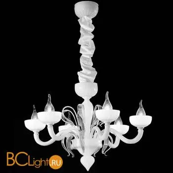 Люстра IDL Epoque 446/6 сhrome / white Murano glass