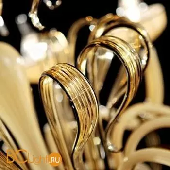 Люстра IDL Epoque 446/12+6+4 light gold metal parts / champagne Murano glass with black profiles - Фото 0