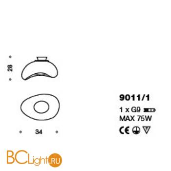 Настенно-потолочный светильник IDL Fagiolo 9011/1 - Схема