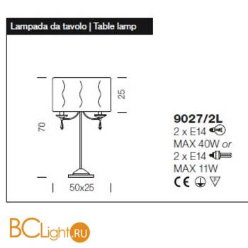 Настольная лампа IDL Fashion 9027/2L Chrome ice - Схема