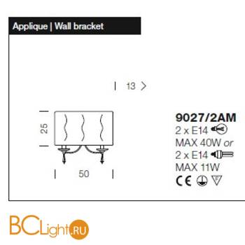 Бра IDL Fashion 9027/2AM Chrome Black - Схема
