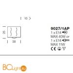 Настенный светильник IDL Fashion 9027/1AP Gold ambra - Схема