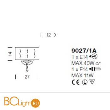 Бра IDL Fashion 9027/1A Gold ambra - Схема