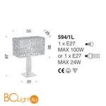 Настольная лампа IDL Filoro 594/1L bronze - Схема