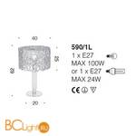 Настольная лампа IDL Filoro 590/1L pure steel - Схема