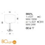 Настольная лампа IDL Filoro 593/1L bronze ivory - Схема