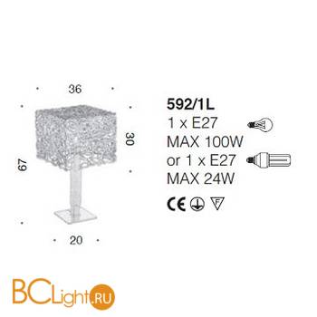 Настольная лампа IDL Filoro 592/1L bronze - Схема