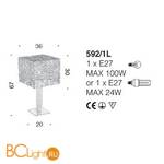 Настольная лампа IDL Filoro 592/1L bronze - Схема